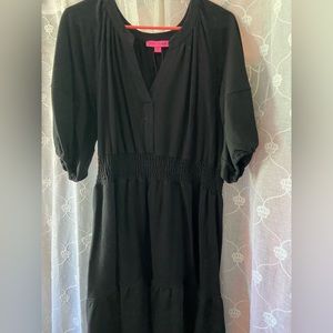 Black puffy sleeve Betsy Johnson dress